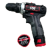 cot lithium ion cordless drill 12v 10mm with 2 batteries